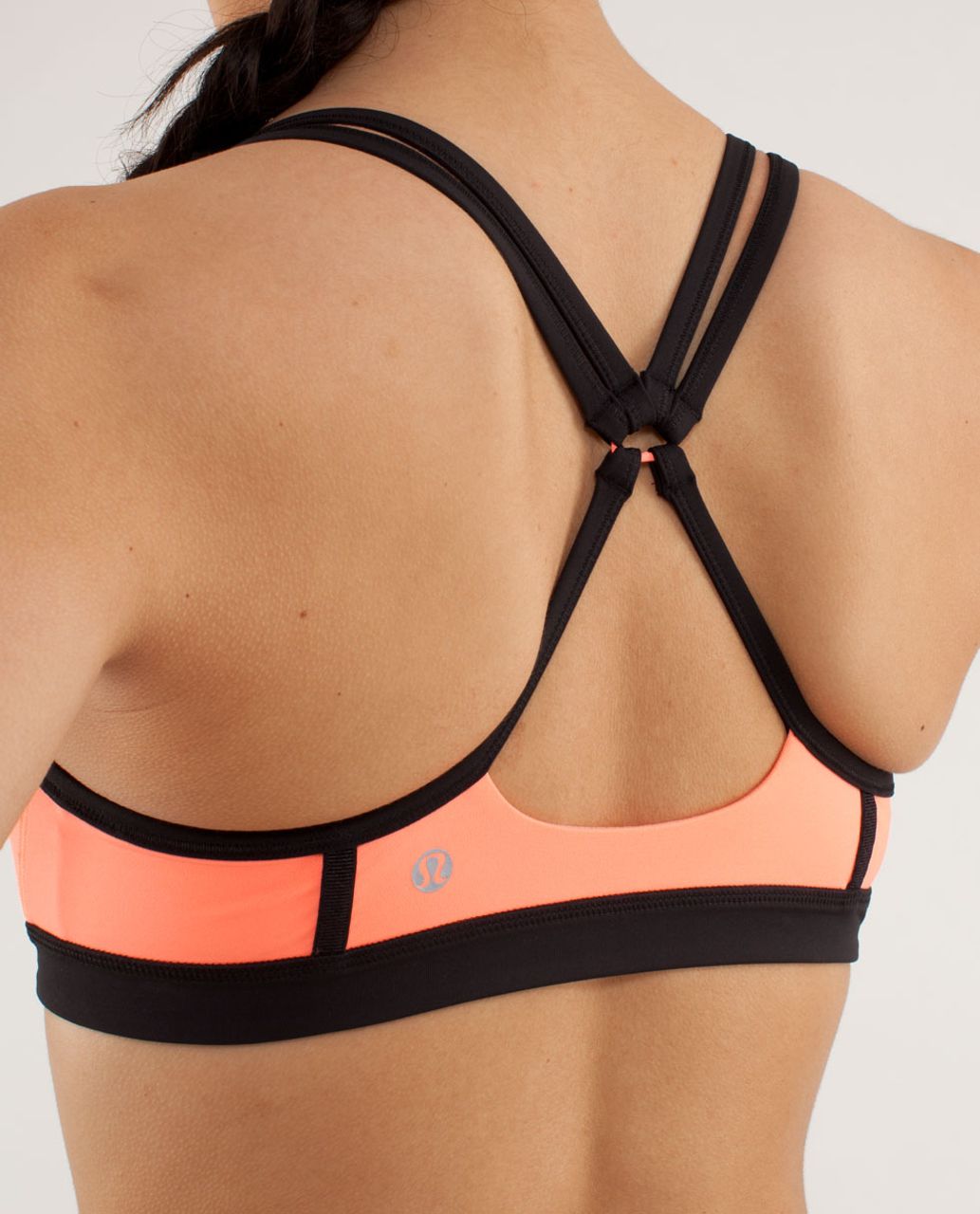 Lululemon Womens‘Heat It Up’ Pink Sz S Front Closure Snap Yoga Athletic Bra  Logo