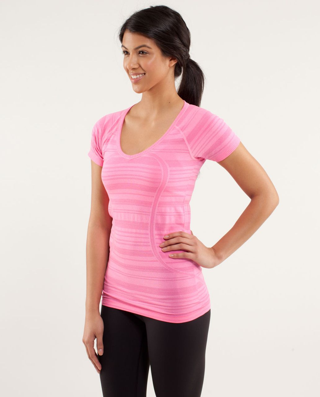 Lululemon Run:  Swiftly Tech V Neck - Pinkelicious