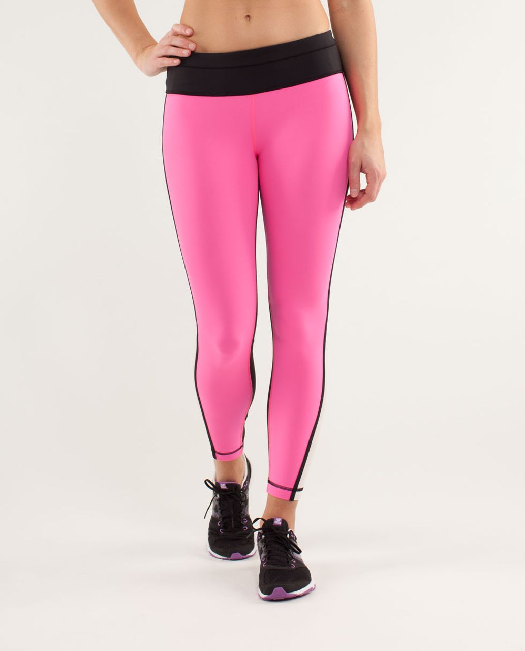 Lululemon Run:  Pace Tight - Pinkelicious / Black / Parfait Pink