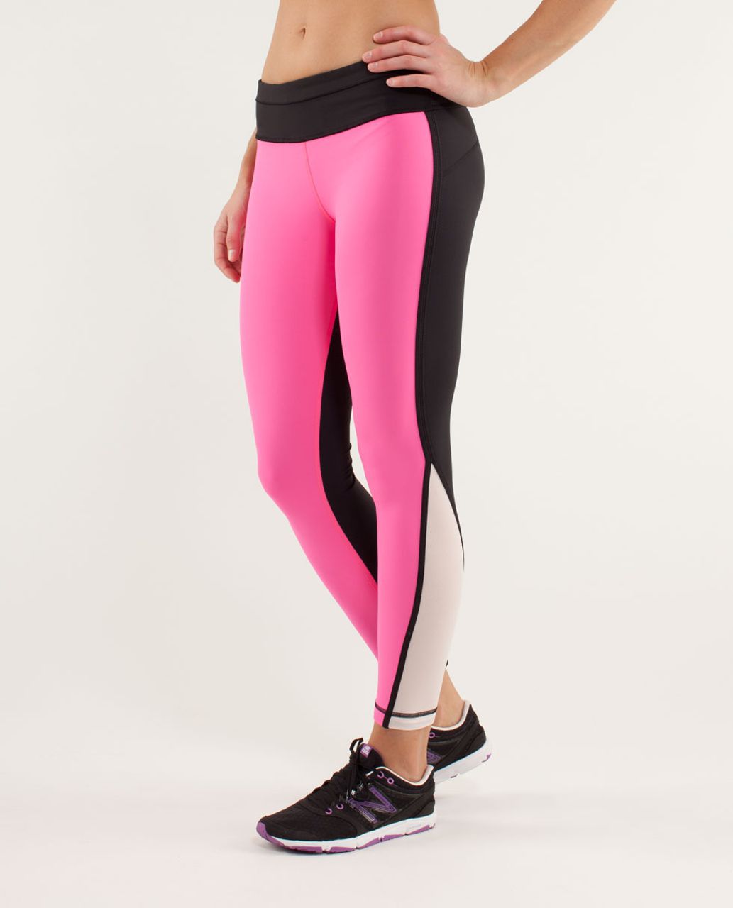 Lululemon Inspire Tight II Full-On Luxtreme Leggings With Mesh Panel Pebble  Print Parfait Pink Alberta Lake/Black Polyester Women's Size 12