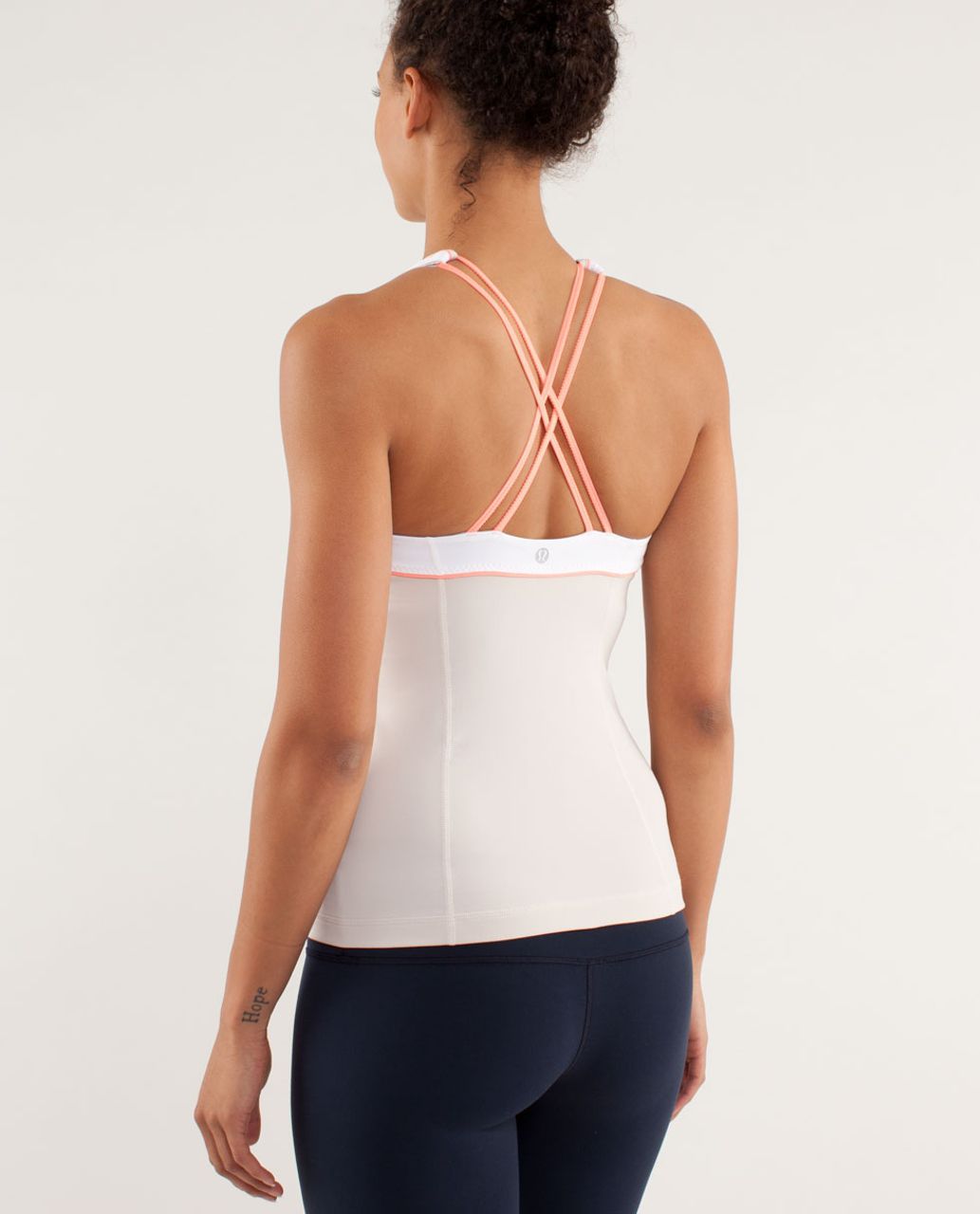 Lululemon Vinyasa Surf Tank - Dune / Pop Orange / White