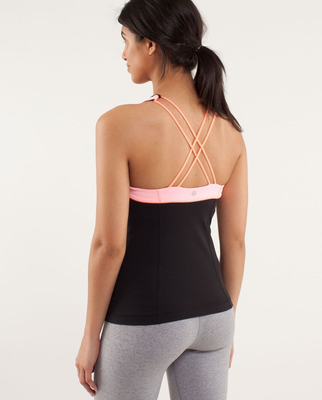 Lululemon Vinyasa Surf Tank - Black / Bleached Coral / Pop Orange