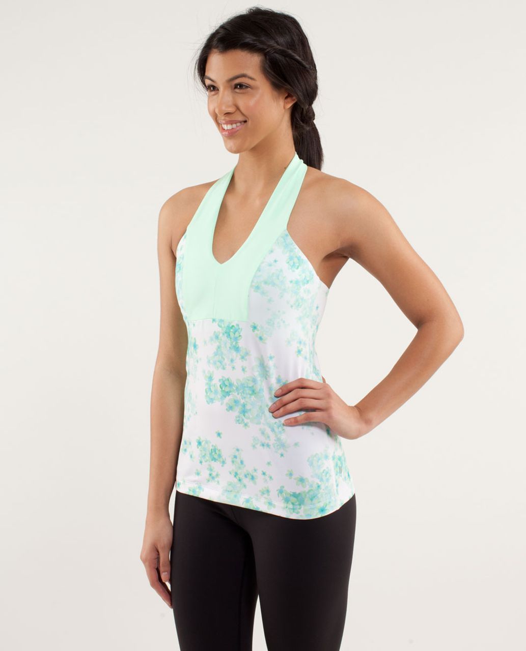 Lululemon Open Soul Tank - Frangipani Very Green / Fresh Teal