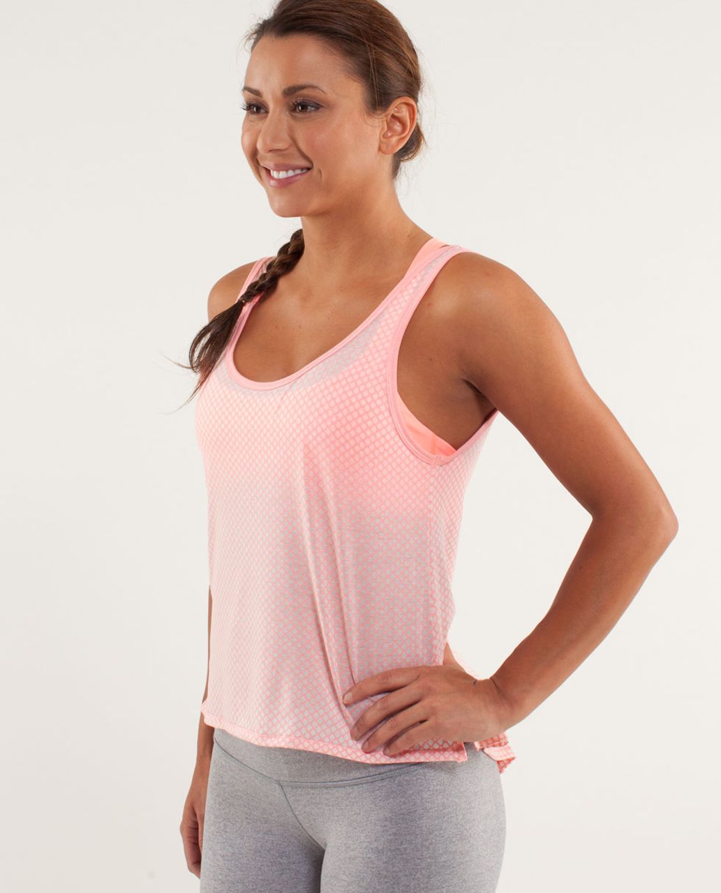 Lululemon Burn It Out Tank - Mesh Burnout Bleached Coral / Bleached Coral