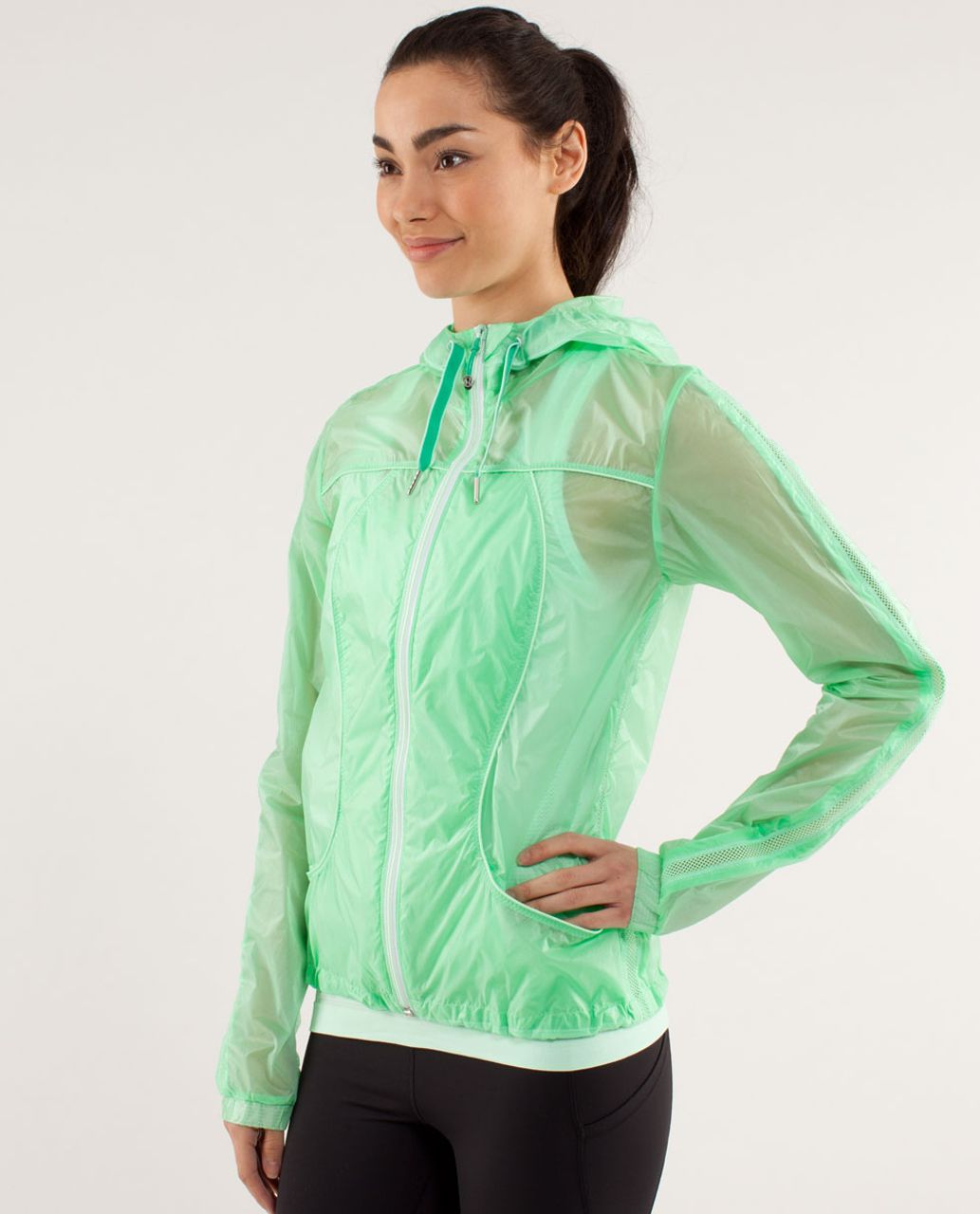 Lululemon Transparent-See Jacket - Fresh Teal / Very Green - lulu