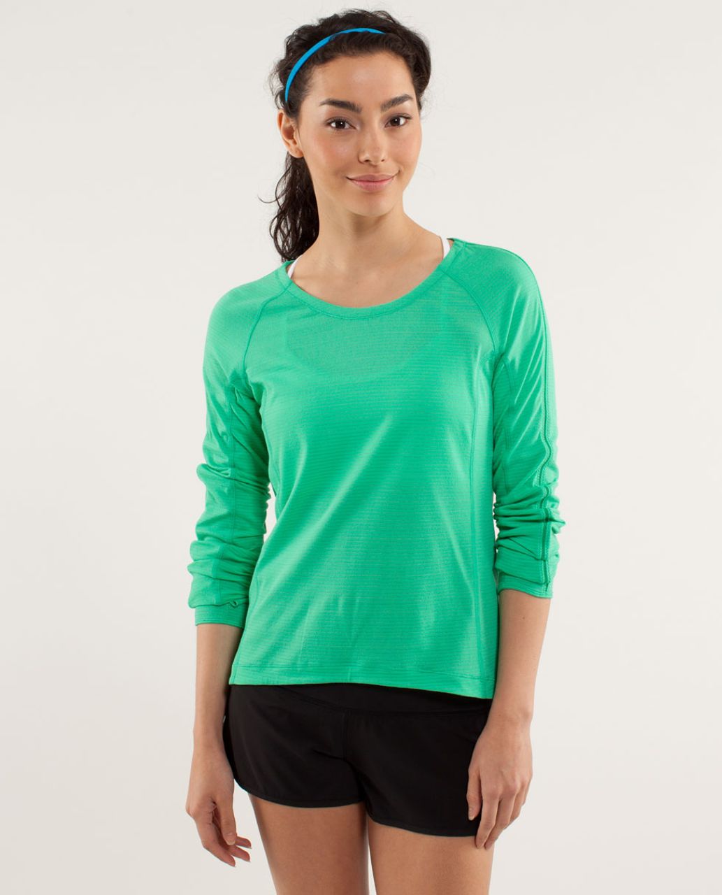 Lululemon Run:  Silver Lining Long Sleeve - Very Green / Fresh Teal