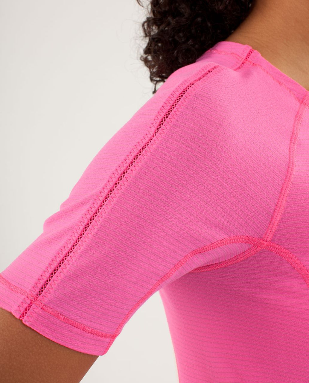 Lululemon Run:  Silver Lining Short Sleeve - Pinkelicious / Parfait Pink