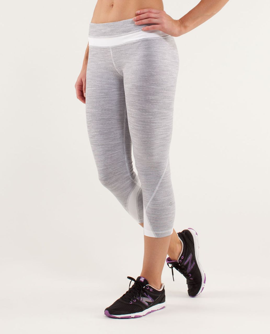 Lululemon Run:  Inspire Crop II - Wee Are From Space White Combo /  White