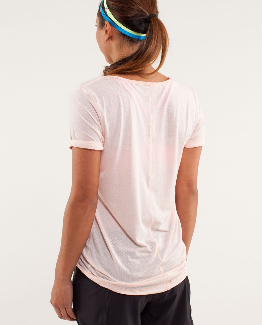 Lululemon Drish Tee - Mesh Burnout Parfait Pink / Parfait Pink