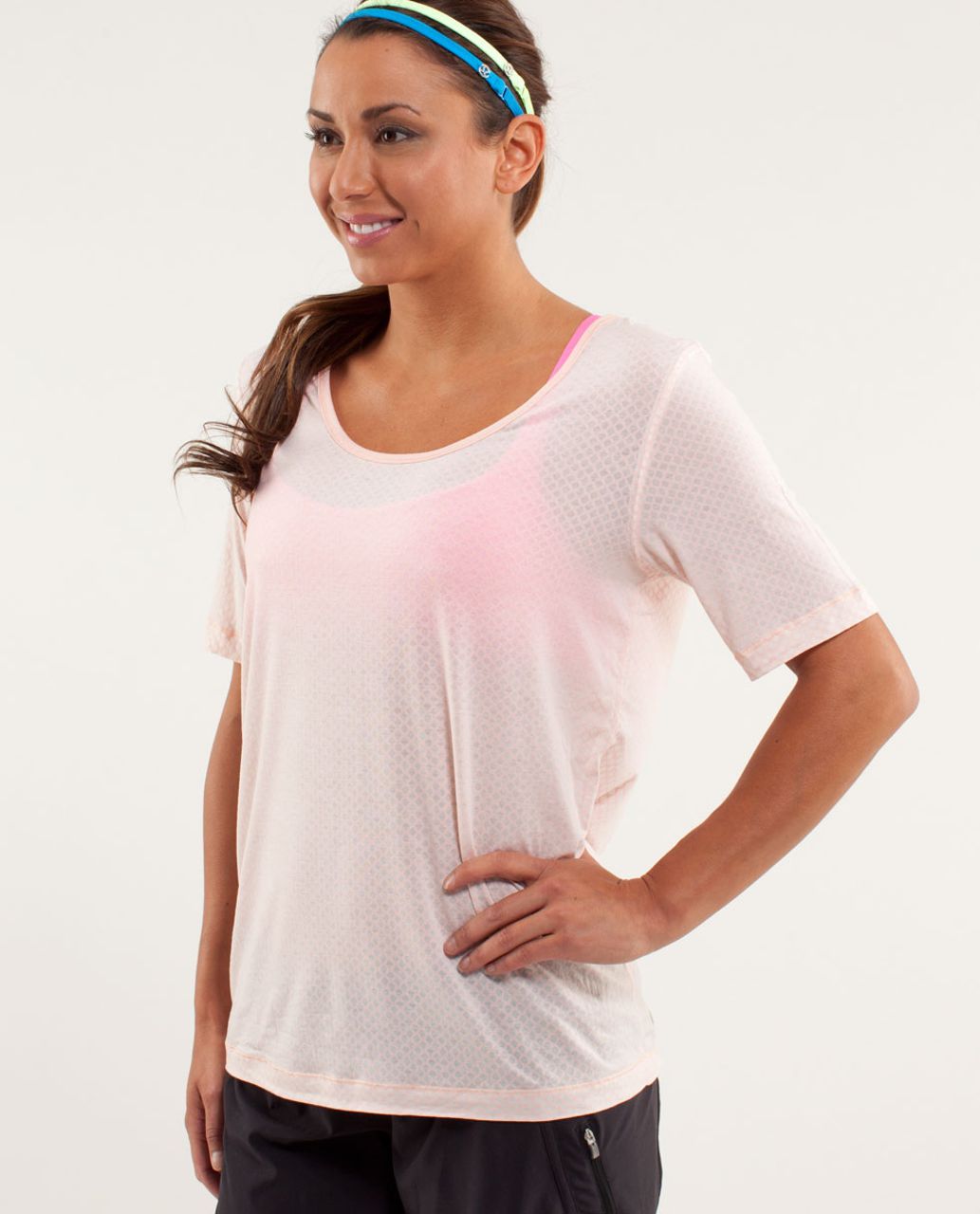 Lululemon Drish Tee - Mesh Burnout Parfait Pink / Parfait Pink - lulu ...