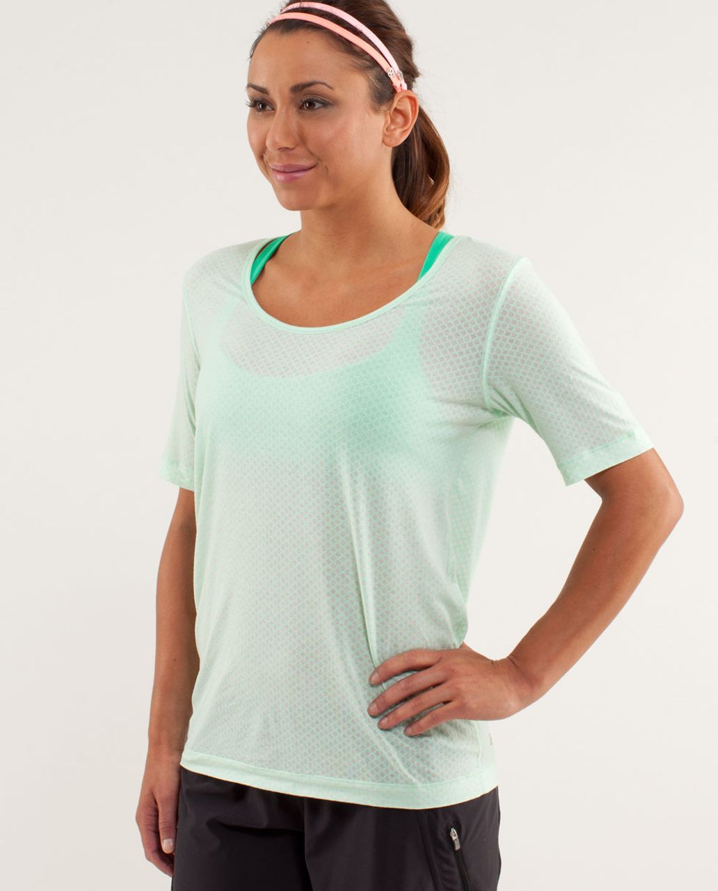 Lululemon Drish Tee - Mesh Burnout Fresh Teal / Fresh Teal