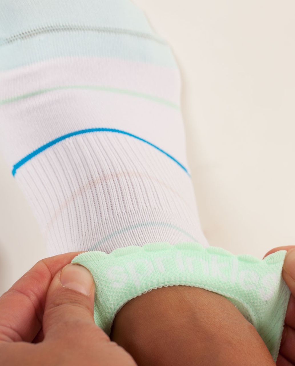 Lululemon Run For Ice Cream Sock - Neopolitan Stripe White