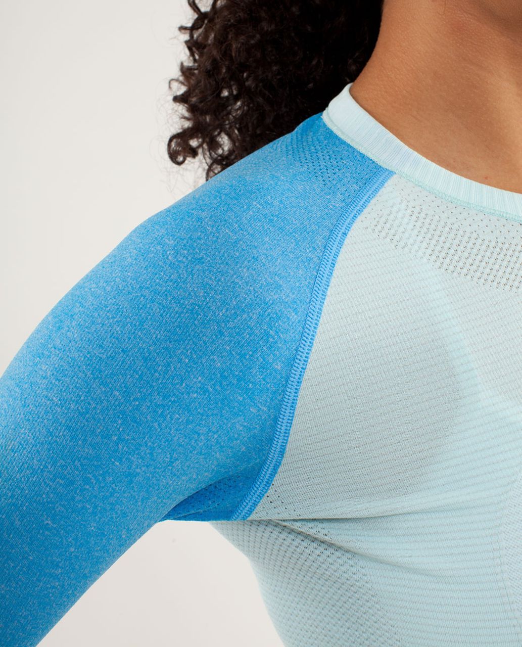 Lululemon Run:  Swiftly Tech Long Sleeve - Aquamarine / Beach Blanket Blue