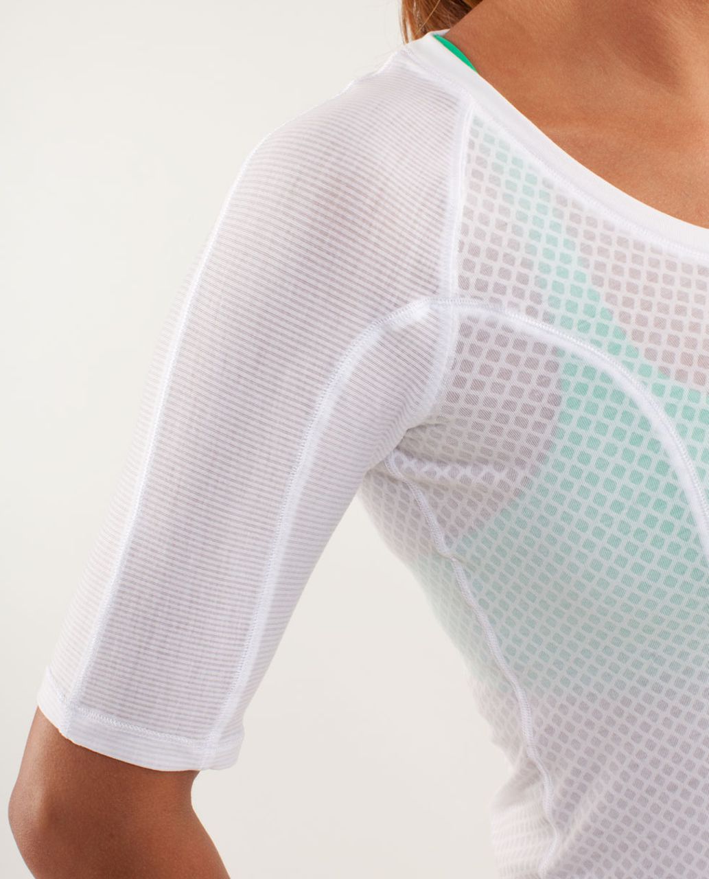 Lululemon Puri Tee Short Sleeve - Mesh Burnout White / White / Tonka Stripe White