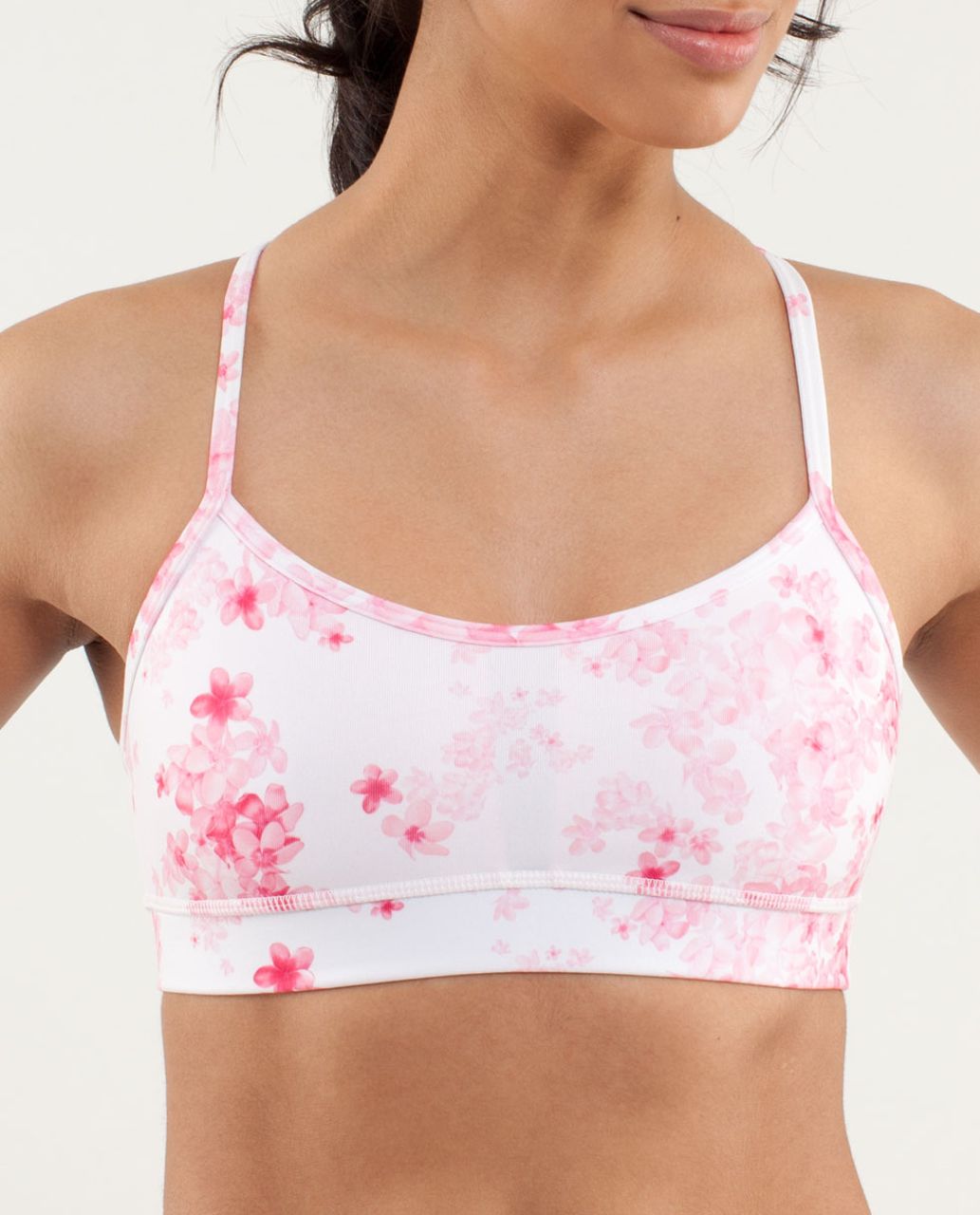 Lululemon Flow Y Bra IV - Frangipani Parfait Pink / White