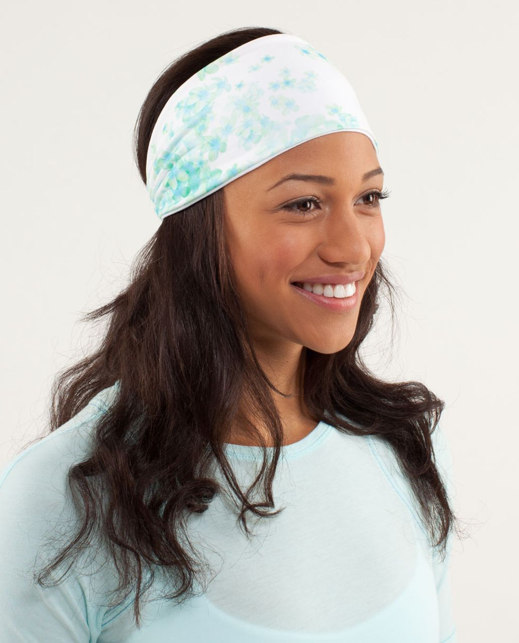 Lululemon Bang Buster Headband *Reversible - White / Frangipani Very Green