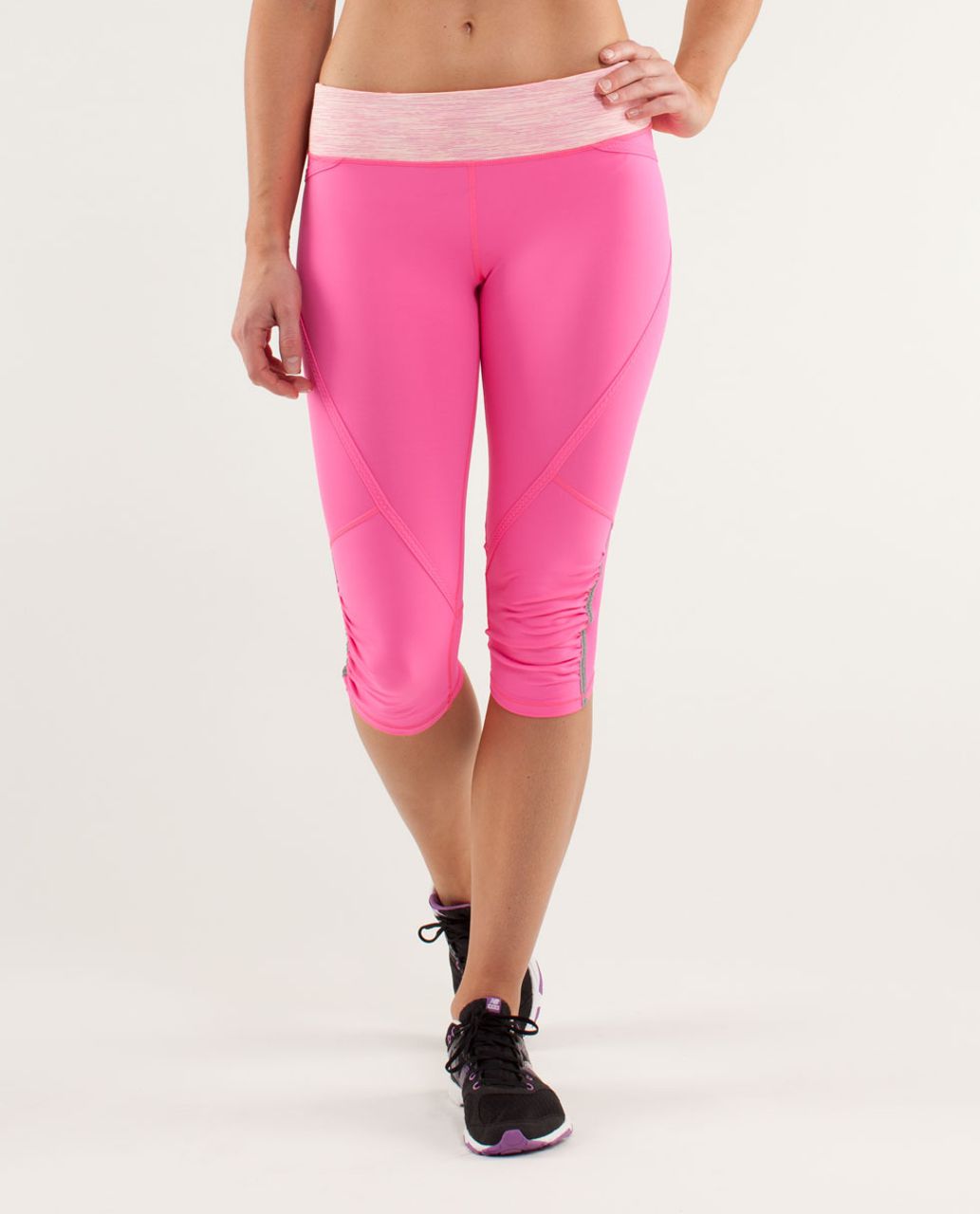 Lululemon Run:  Pace Crop - Pinkelicious / Wee Are From Space Parfait Pink