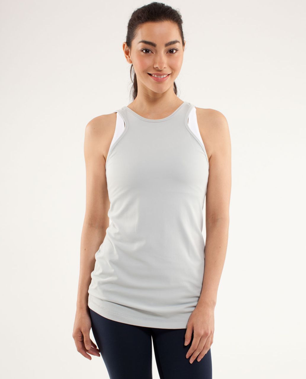 Lululemon Front Racer Tank - Silver - lulu fanatics