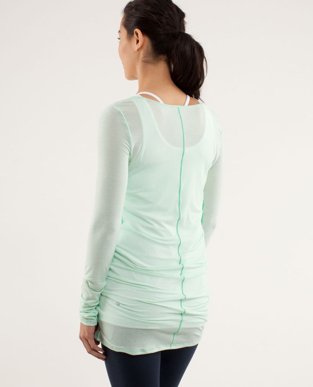 Lululemon Elongate Burnout Long Sleeve - Tonka Stripe Fresh Teal