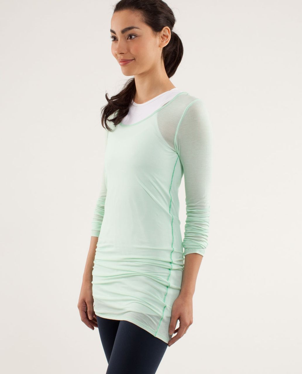 Lululemon Elongate Burnout Long Sleeve - Tonka Stripe Fresh Teal