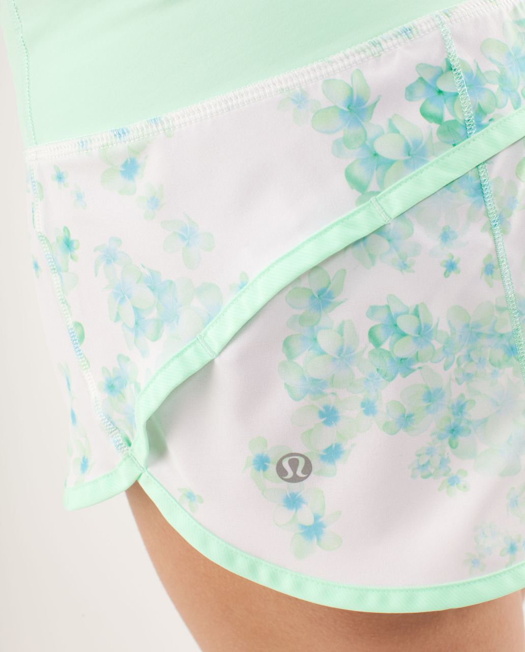 Lululemon Run:  Speed Short - Frangipani Very Green / Fresh Teal