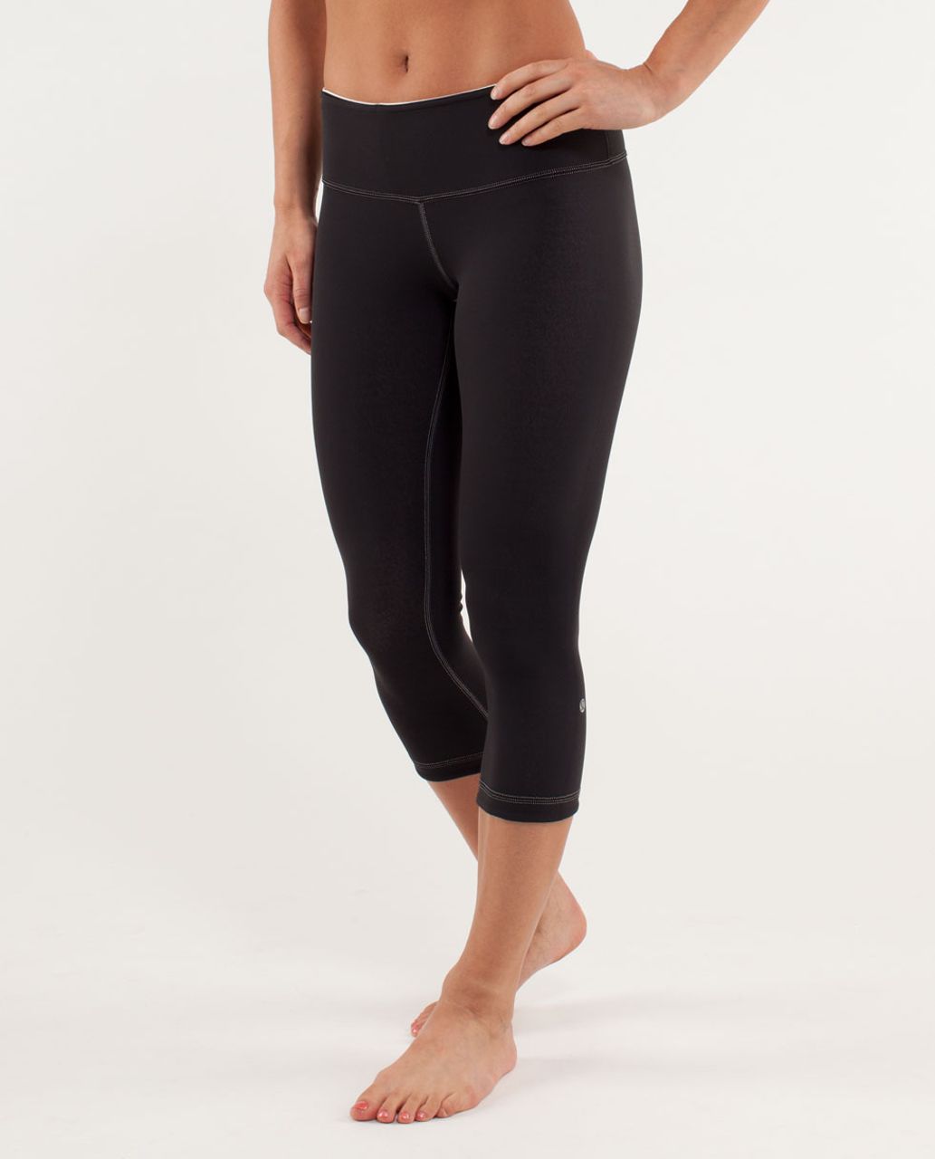 Lululemon Wunder Under Crop *Reversible - Black / Parfait Pink