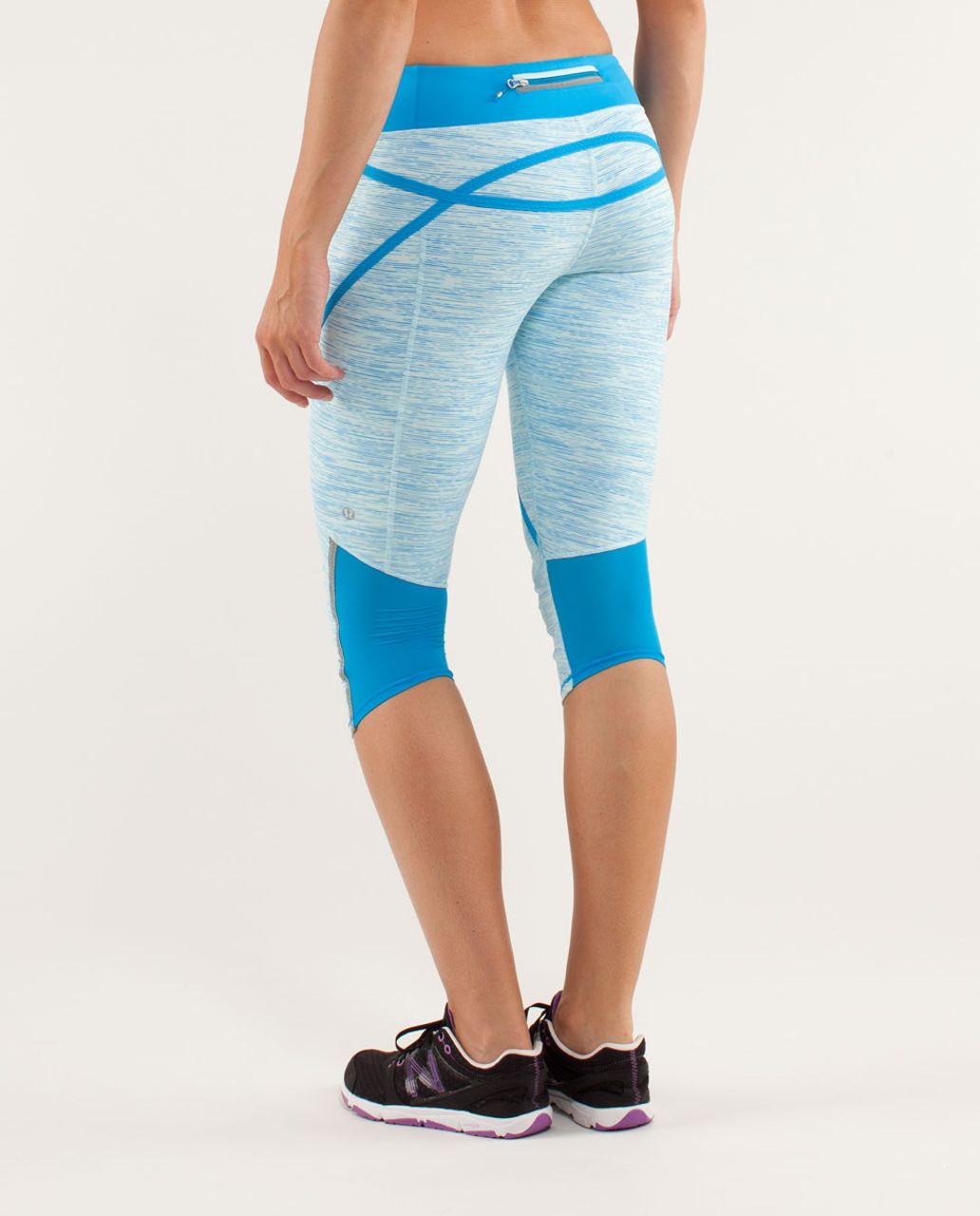 Lululemon Run:  Pace Crop - Wee Are From Space Aquamarine / Beach Blanket Blue / Aquamarine