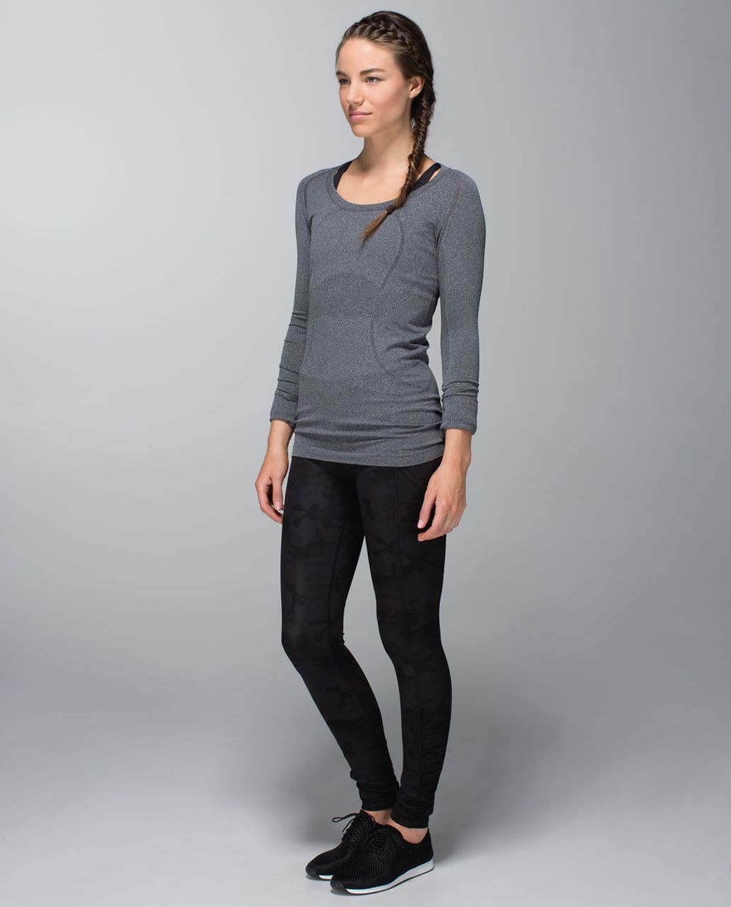 Lululemon Run:  Swiftly Tech Long Sleeve Scoop - Black