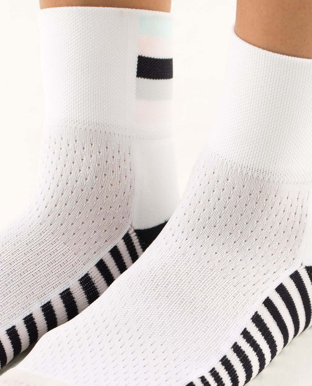 Lululemon Pedal Pusher Cycling Sock - Finish Line Stripe Parfait Pink