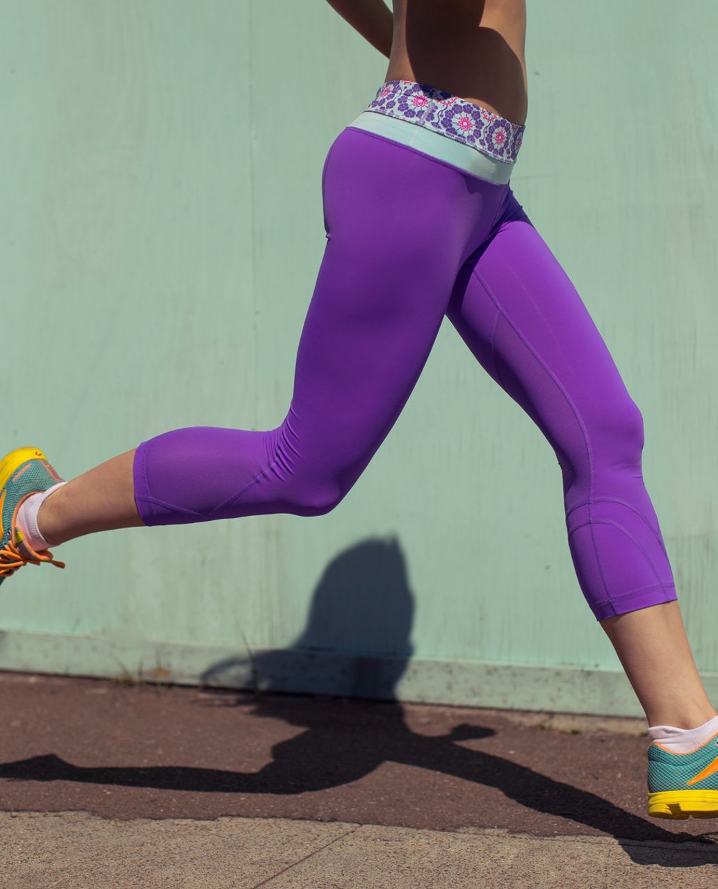 Lululemon Run: Inspire Crop II - Power Purple / Twiggy Printed Power Purple  / Aquamarine - lulu fanatics