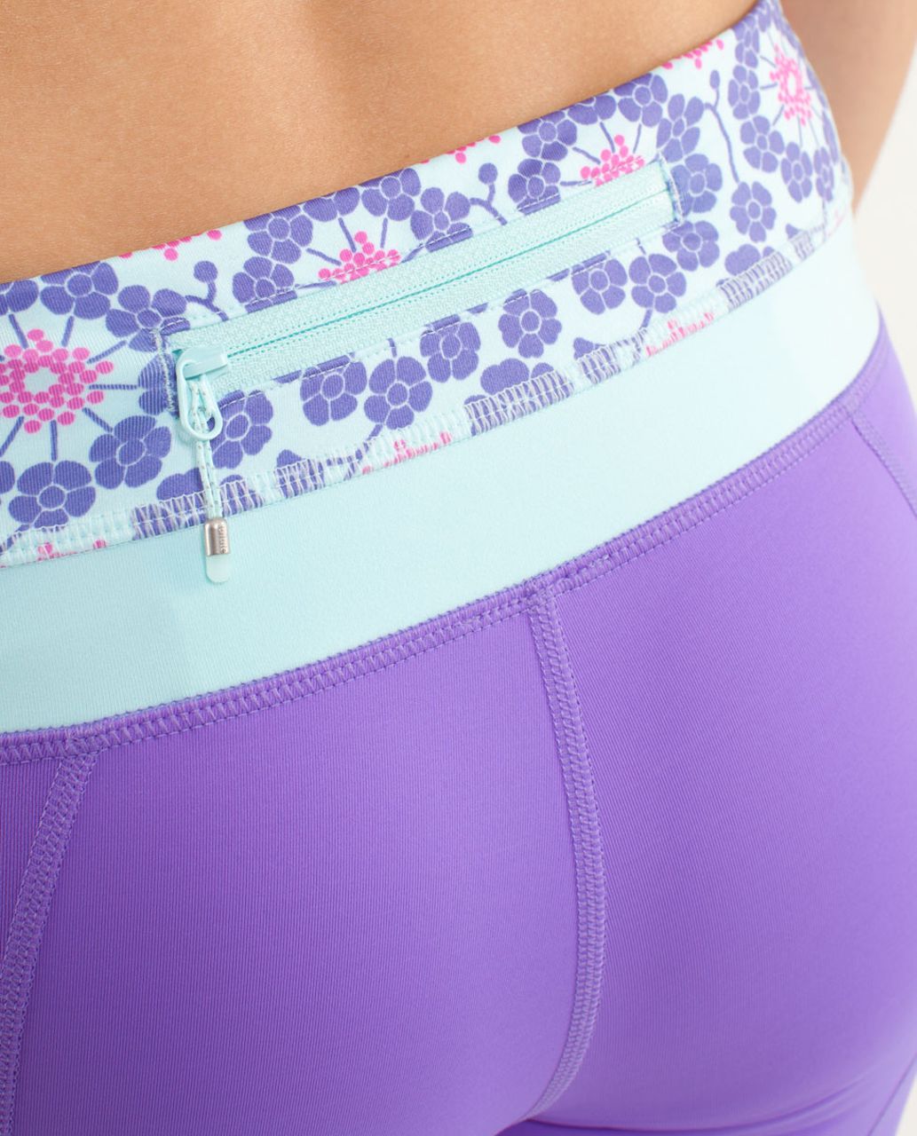 Lululemon Run:  Inspire Crop II - Power Purple / Twiggy Printed Power Purple / Aquamarine