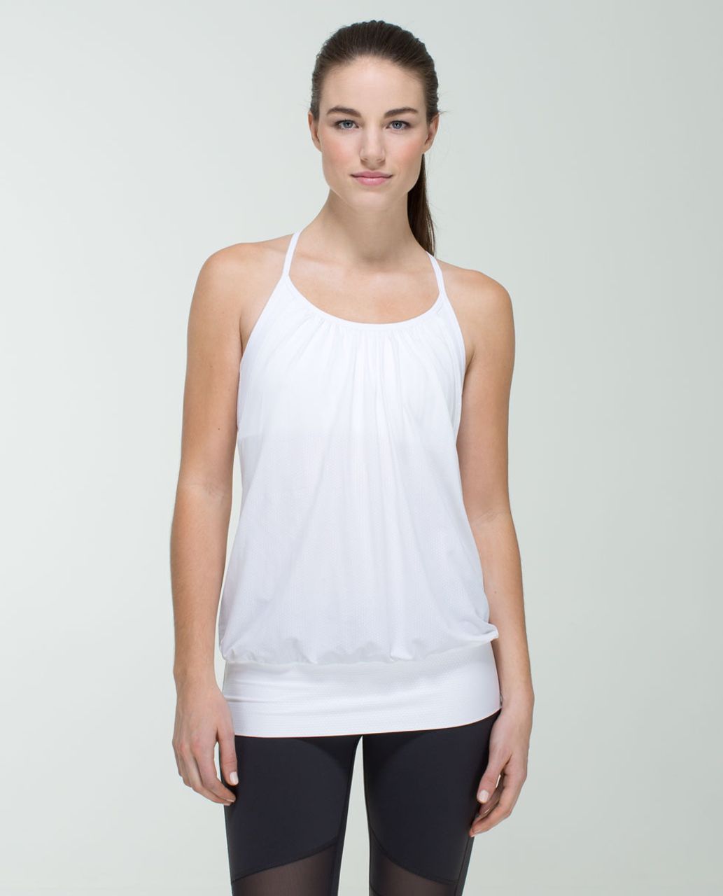 Lululemon No Limits Tank Top Sports Bra White Black Women's Size