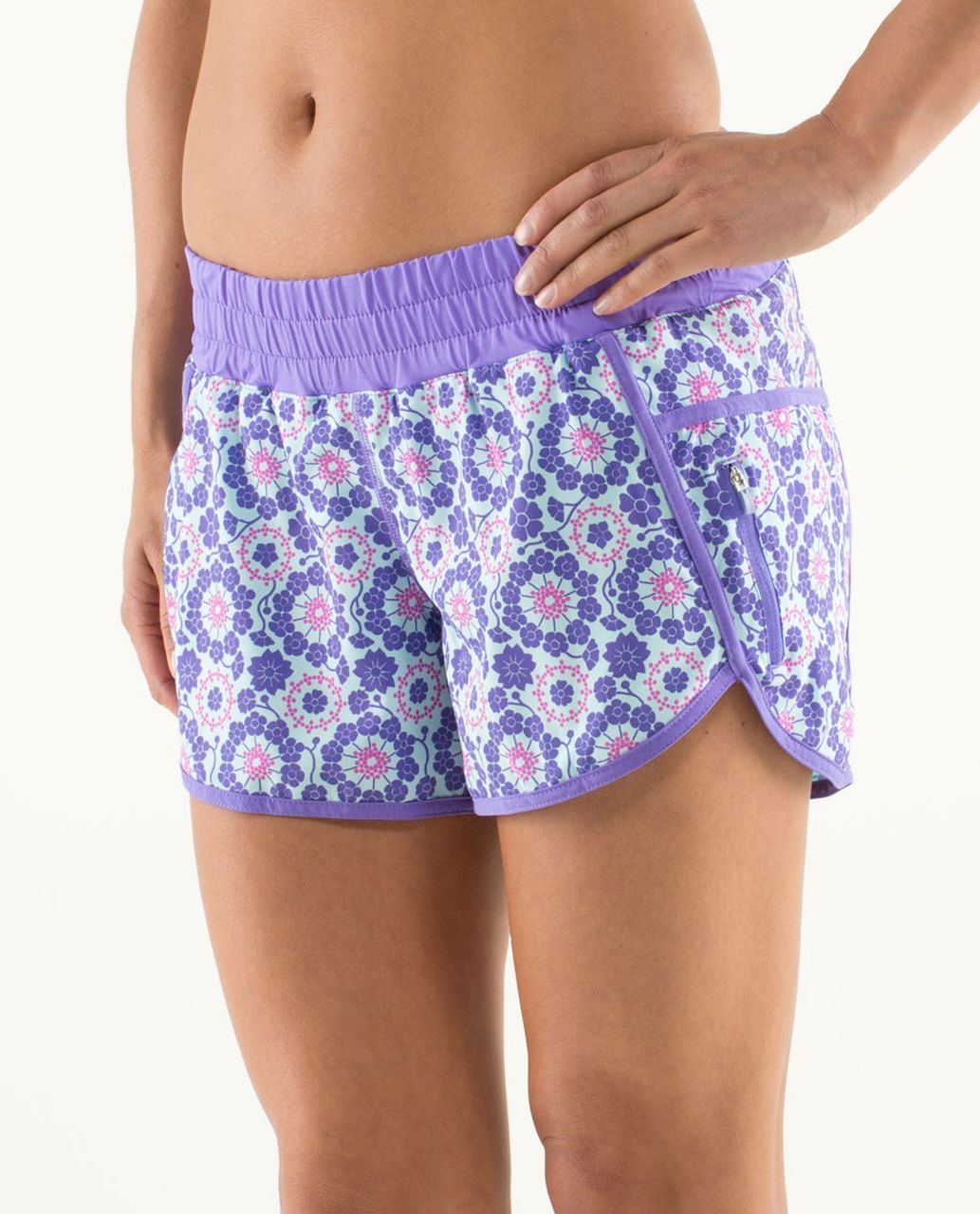 Lululemon Run:  Track Attack Short - Twiggy Printed Power Purple / Power Purple