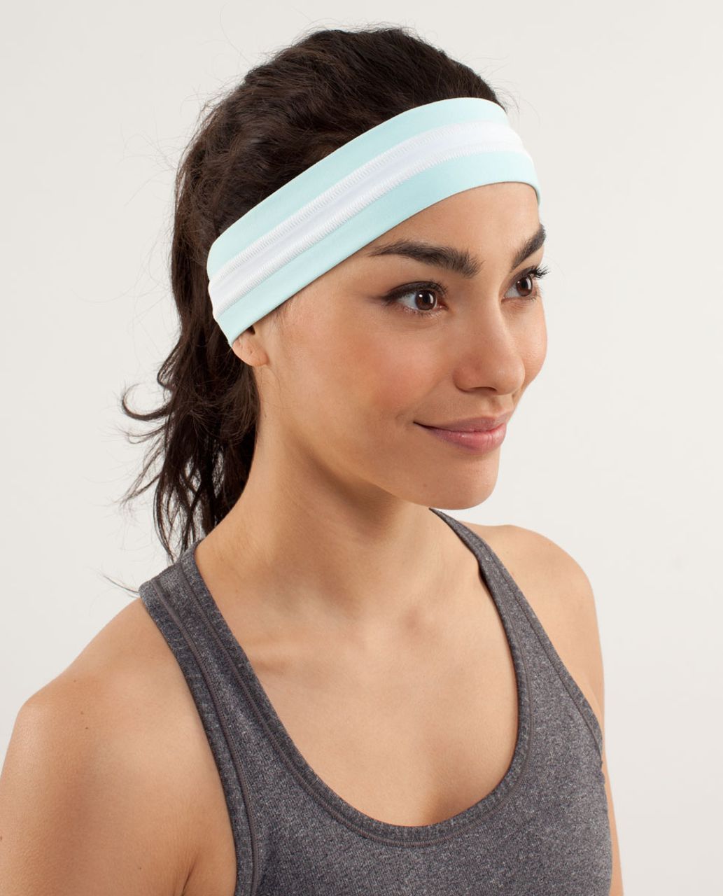 Lululemon Fly Away Tamer Headband - Aquamarine /  White