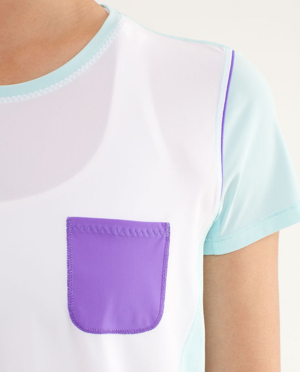 Lululemon Runbeam Short Sleeve - White / Aquamarine