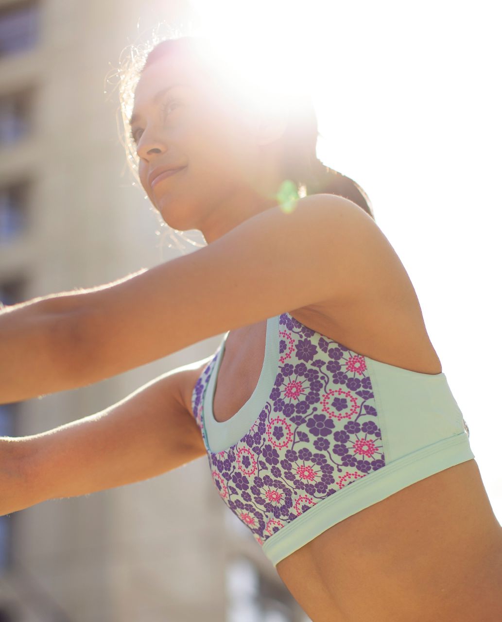 Lululemon Run:  Stuff Your Bra II - Twiggy Printed Power Purple / Aquamarine