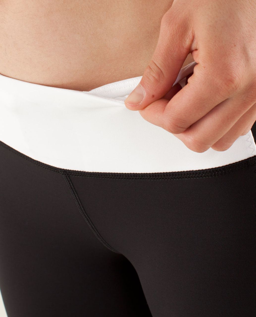 Lululemon Run:  Mod Moves Crop - Black /  White