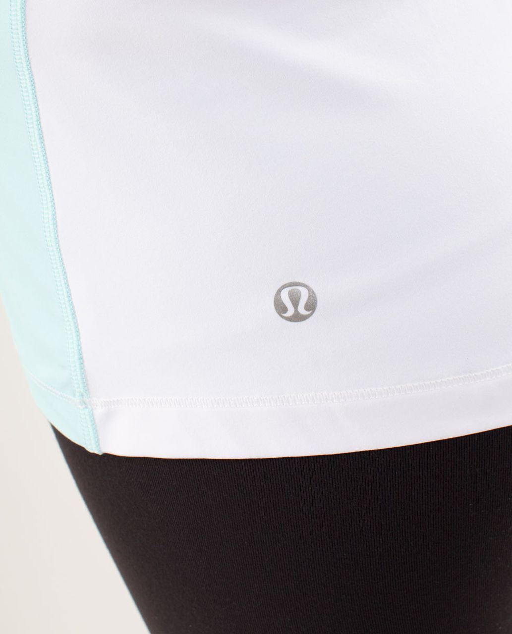 Lululemon Run:  Make It Count Tank - White / Aquamarine