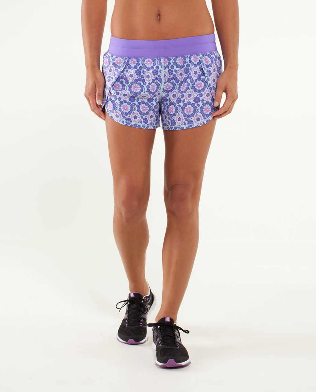 Lululemon Run:  Breeze By Short - Twiggy Printed Power Purple / Power Purple