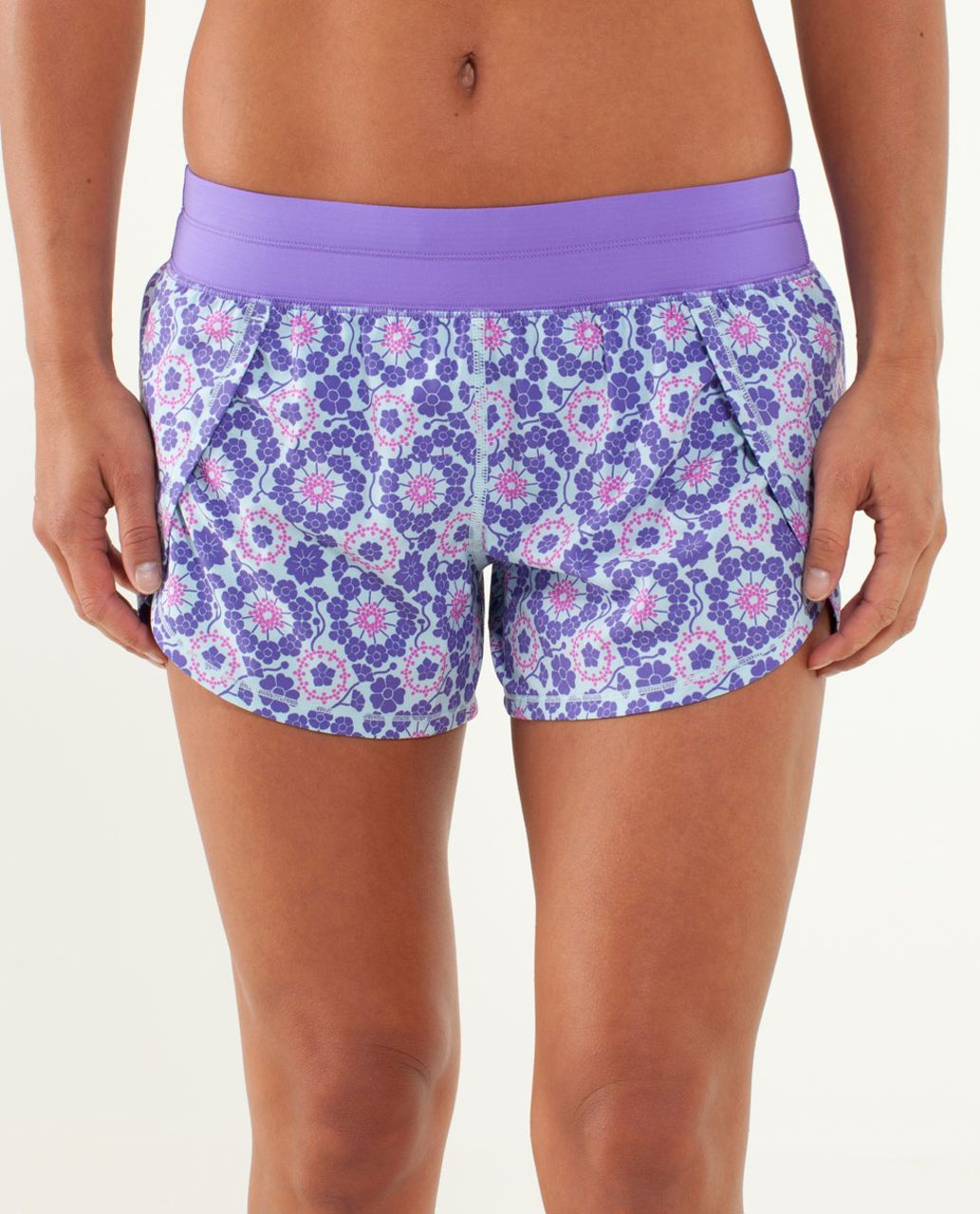 Lululemon Run:  Breeze By Short - Twiggy Printed Power Purple / Power Purple