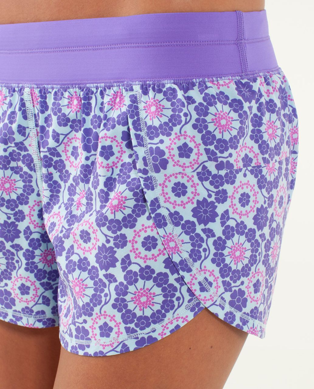 Lululemon Run:  Breeze By Short - Twiggy Printed Power Purple / Power Purple