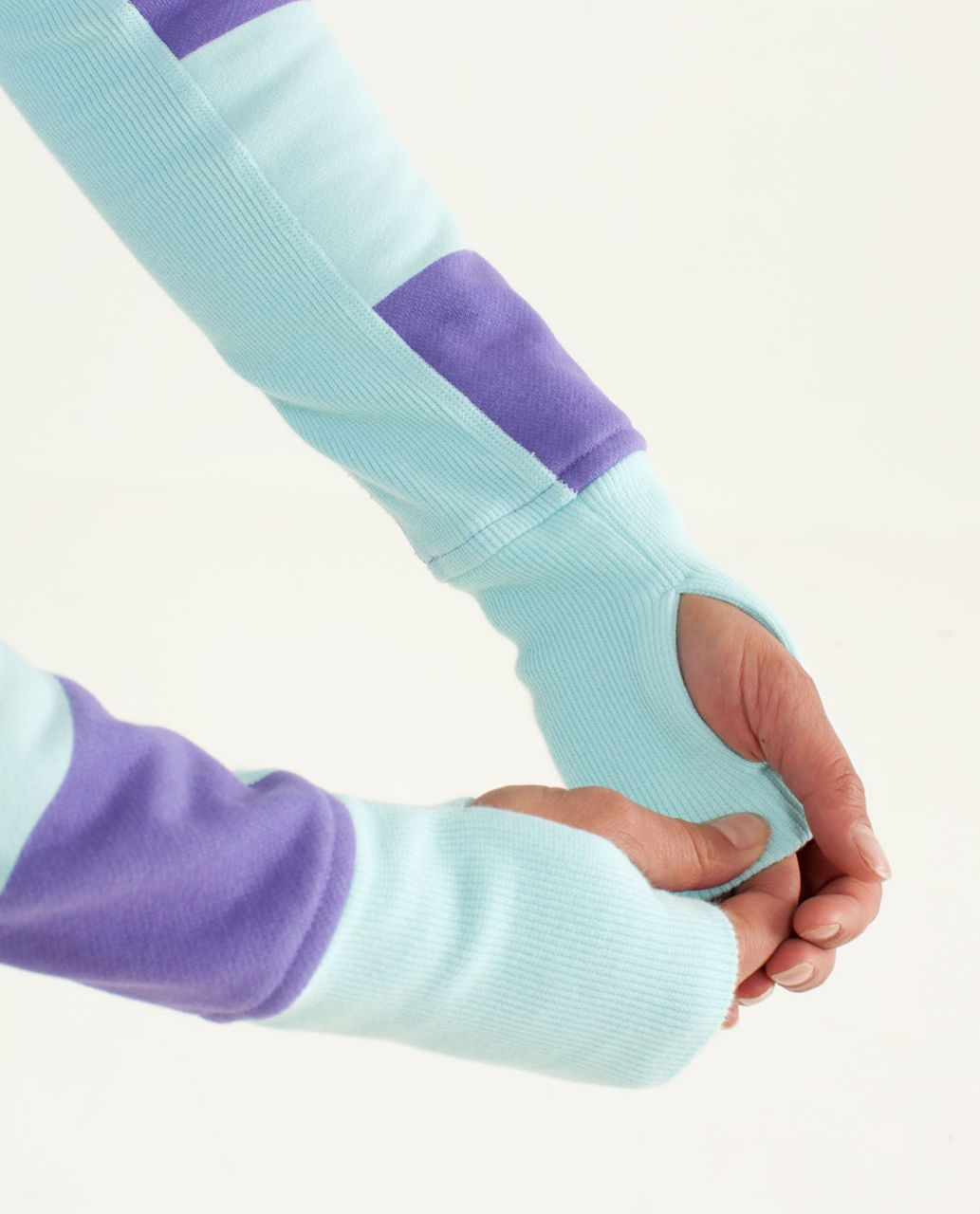 Lululemon Scuba Hoodie *Stretch (Lined Hood) - Bold Stripe Printed Power Purple / Aquamarine