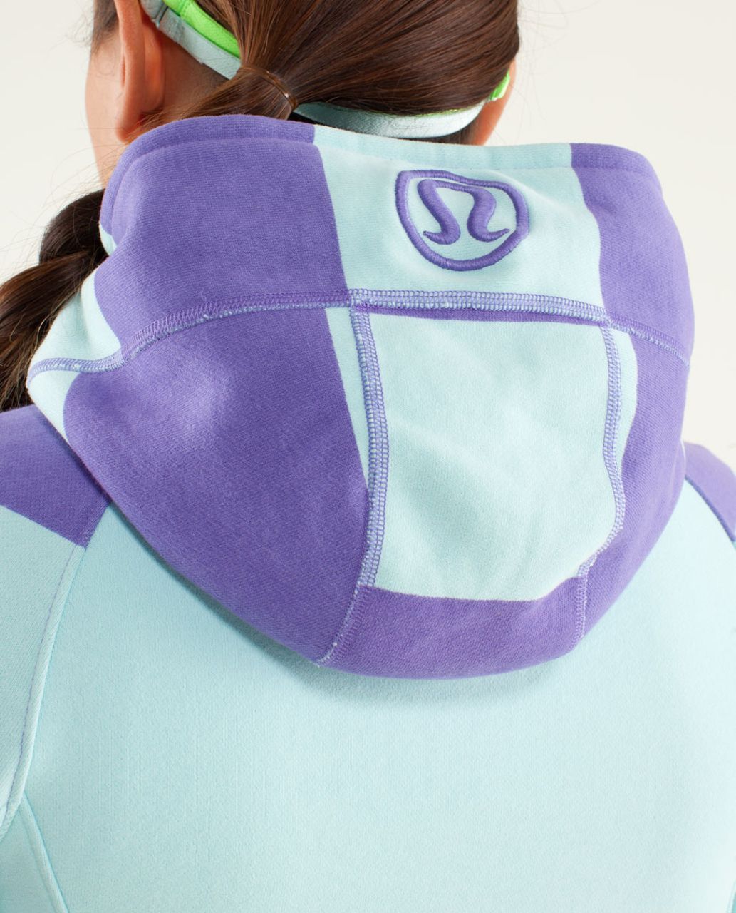 Lululemon Scuba Hoodie *Stretch (Lined Hood) - Bold Stripe Printed Power Purple / Aquamarine