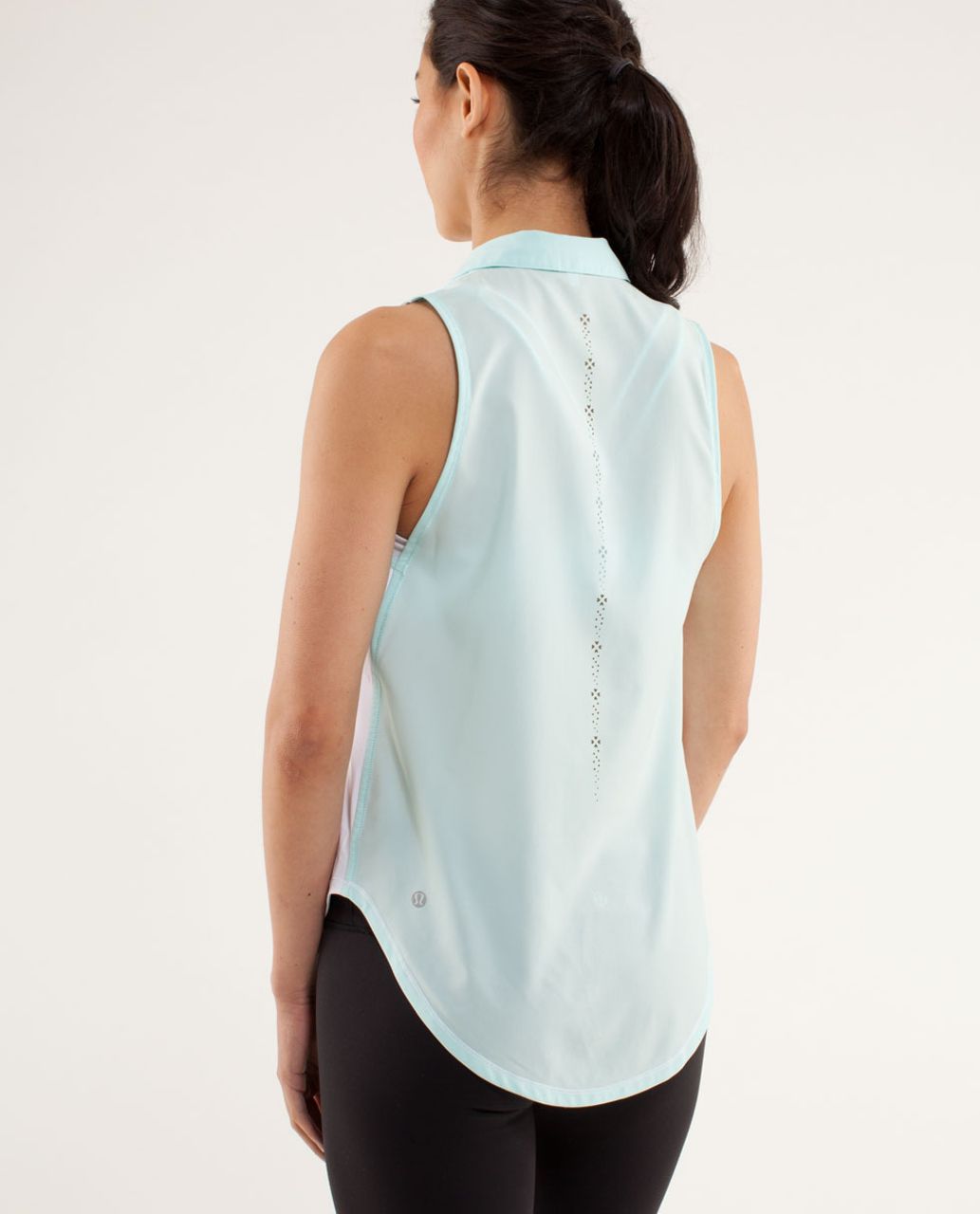 Lululemon Hot Hitter Sleeveless Polo - White / Aquamarine