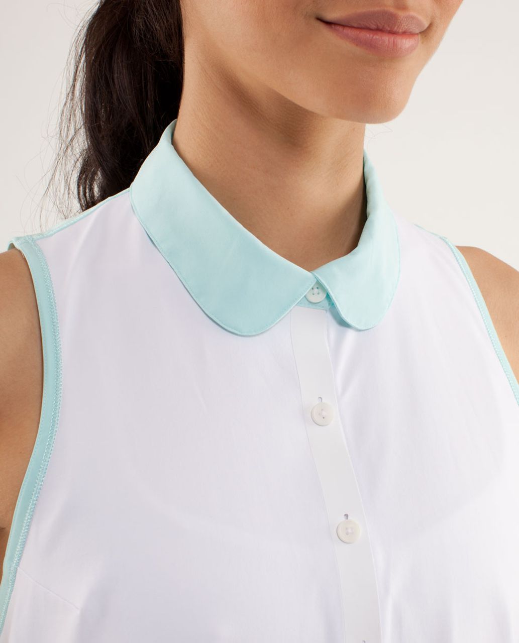 Lululemon Hot Hitter Sleeveless Polo - White / Aquamarine