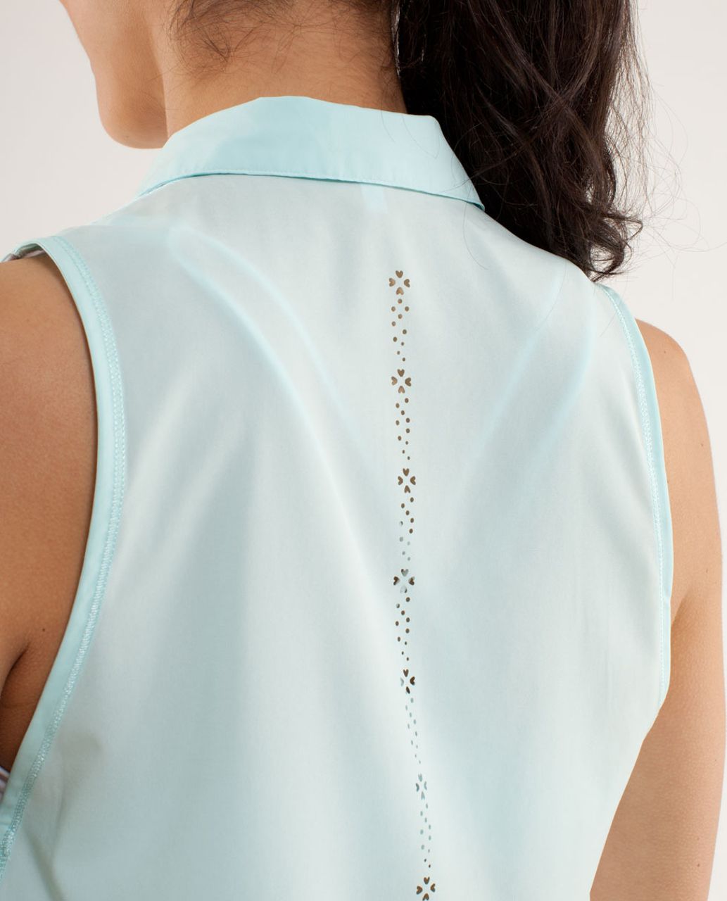 Lululemon Hot Hitter Sleeveless Polo - White / Aquamarine