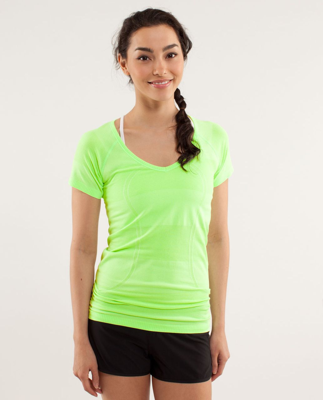 Lululemon Run:  Swiftly Tech V Neck - Zippy Green