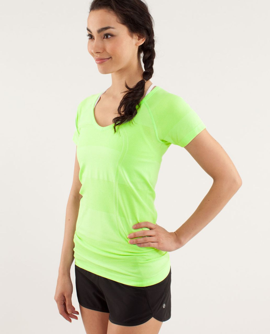 Lululemon Run:  Swiftly Tech V Neck - Zippy Green