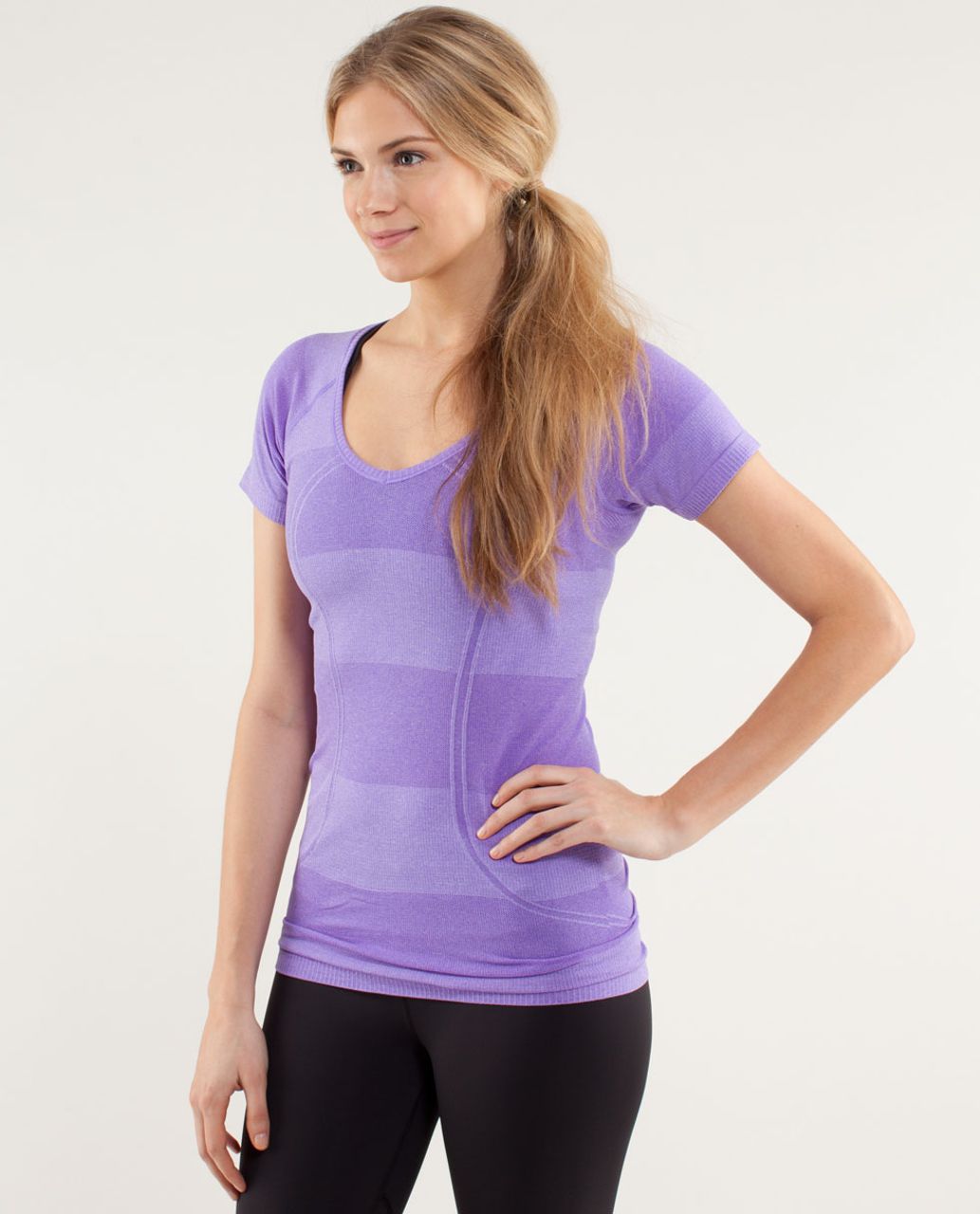 Lululemon Run:  Swiftly Tech V Neck - Power Purple