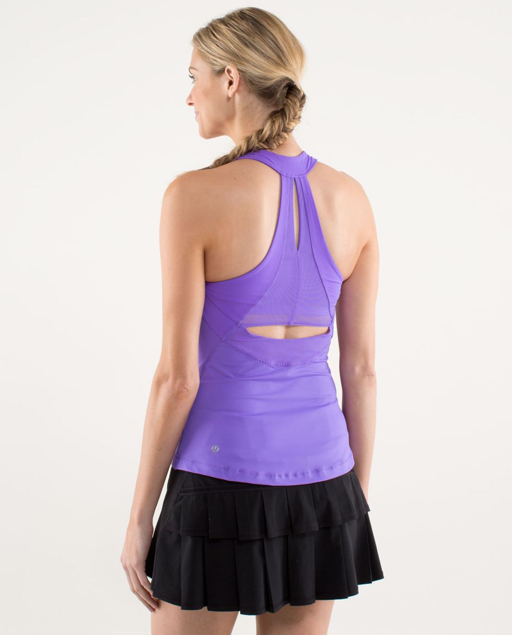 Lululemon Make it Count Tank Mesh Open Back Black Key Hole Shelf Bra 6 